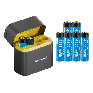 PUJIMAX 4個8個4255mWh充電式USB-C 4スロット急速充電器AA Li-lionバッテリー1.5V 4255mAhスクーターLi-ionバッテリー8個 - Product Image 2