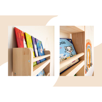 Étagère en bois massif zone de lecture pour enfants bibliothèque entrée étagère étagère de rangement au sol multicouche mural