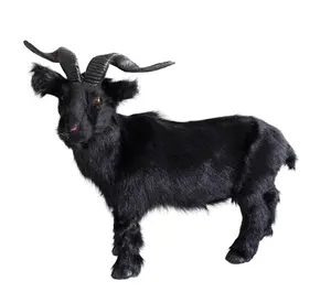 Simulation Black Sheep Black Decorative Items Standing Goat Model Lawn Decoration Animal Black Goat For Props Photography