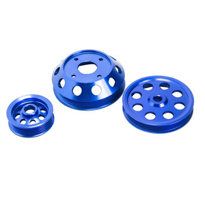 Poyracing V-Belt <b>Pulley</b> Aluminum Blue 1 Groove For Nissan Silvia S14 S15 Sr20 - Product Image 2