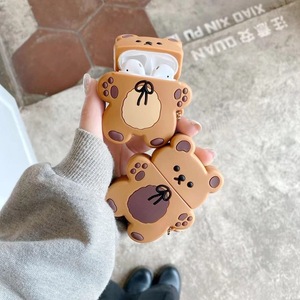 Fournisseur en gros d'étuis d'écouteurs en silicone 3D personnalisables en forme d'ours avec pendentif pour écouteurs sans fil - Product Image 5
