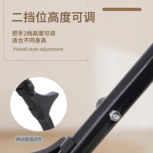 Portable Shopping Cart Lightweight Foldable 4 Wheel PU Wheels With Seat And Basket For <b>Elderly</b> Mobility Aid - Product Image 4