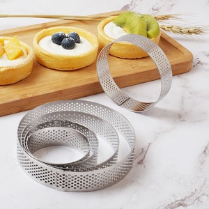 Acier inoxydable perforé rond cuisson gâteau moule poreux mousse pâtisserie tarte gâteau anneau cuisine cuisson <span class=keywords><strong>accessoires</strong></span> - Product Image 3