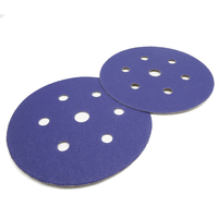 Disque abrasif en céramique SABER, disque de ponçage violet, 6 pouces, 15 trous, 150 mm, papier abrasif à crochets et boucles, disque de ponçage automobile