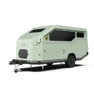 Desain mewah Aluminium 20ft Hybrid Camper Off Road, Trailer Camper Overland Trailer karavan Mover dengan tempat tidur