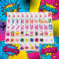 Ensemble de Mahjong Américain de Luxe 160 Tuiles, Mahjong Social, Tuiles Pop Art Sur Mesure de Luxe, Divertissement