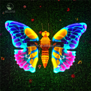 Ultimo colore dinamico natale centro commerciale decorazione per la casa all'aperto Led notte a forma di farfalla motivo luce per giardino prato - Product Image 5