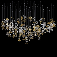 Long lustre LED personnalisé pour intérieur hôtel villa centre commercial escalier style moderne lampes suspendues verre laiton ovale carré pour la maison