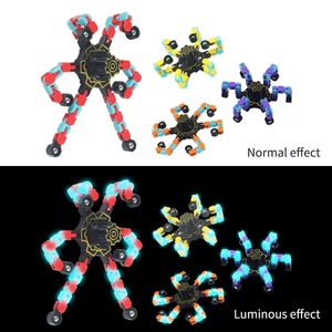 Small Plastic Fingertip Gyro Toy with Deformable <strong>Lights</strong> Glowing Dark Stress-Relieving <strong>Fidget</strong> <strong>Spinner</strong> for Children ADHD Autism - Product Image 2