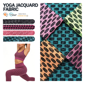 Tissu de yoga en maille jacquard hautement extensible, textile Dryfit haute performance pour la production de maillots de sport et de vêtements tricotés - Product Image 1