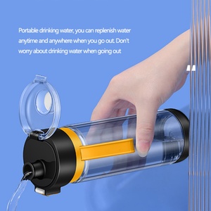Botella de Agua Deportiva Portátil de Tritán sin BPA con Tapa de un Toque y Asa Suave, Vaso de Acero Inoxidable - Product Image 6