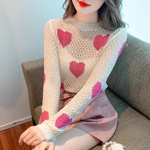 Blus Perlindungan Matahari Musim Semi Musim Gugur Atasan Rajut Wanita Atasan Sweater Sutra Es Tipis untuk Wanita Pullover Longgar Wanita Mode