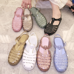 Breathable PVC <b>Roman</b> Style <b>Sandals</b> for <b>Women</b> Lightweight Soft Anti Slip Molded Sole Summer Beach Shoes - Product Image 4