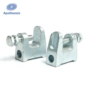 Universal Silver Zinc Plated Casting Iron C Type Wide Throat Beam Clamp