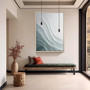 DarlingDRZ113 Dropshipping Salon Décoration Mur Peinture À L'huile Vagues Image Mur Art Grand 3d Peint À La Main Abstrait Toile - Product Image 5