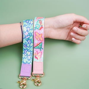 Custom <b>Polyester</b>+Leather Keychain Leather <b>Lanyards</b> Short Wrist Strap <b>Lanyard</b> - Product Image 2