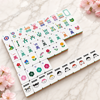 Lot de tuiles de mahjong en acrylique poli avec logo personnalisé, aspect transparent glacé, pour pique-nique, rassemblement en parc, utilisation en extérieur