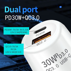 Adaptor pengisi daya ponsel Universal mobil, pengisian cepat 48W PD30W QC3.0 - Product Image 3