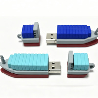 Clé USB créative en silicone en forme de navire de transport de conteneurs 3D
