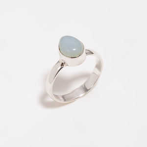 Anillo de Calcedonia brillante para mujer, joyería personalizada de Plata de Ley 925, venta al por mayor, proveedores de anillos de plata fina - Product Image 1