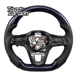 Volant LED en fibre de carbone sergé bleu personnalisé pour Volkswagen Golf MK8 Passat 2020-2025 Atlas GTI GTD GLI ID4 Tera T-ROC - Product Image 1