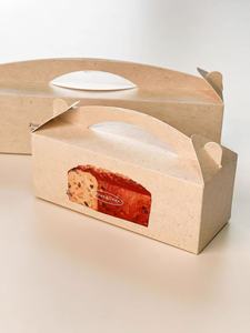 Boîte à emporter rectangulaire blanche haut de gamme personnalisée avec poignée pour baguette, pain, ciabatta, pain au levain, pain à la viande, pain roulé - Product Image 5