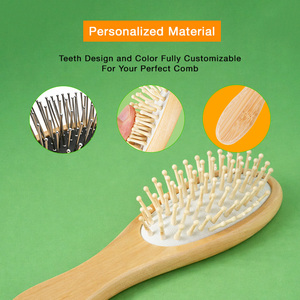 Wholesale Natural Bamboo Paddle <b>Hair</b> Comb Mini Wooden Air Cushion <b>Massage</b> <b>Hair</b> <b>Brush</b> For Salon <b>Hair</b> Care - Product Image 6