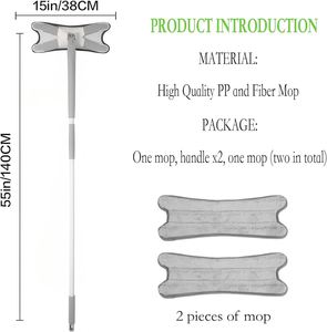Wash Mop X-Type Stainless Steel Squeezing Mop Twist Water Self-Wringer - Product Image 2