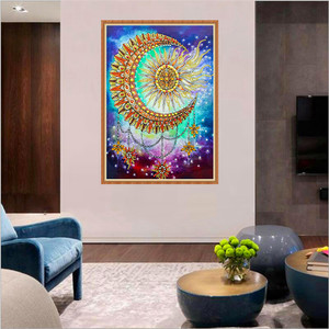 Tranh Đính Đá Hình Đặc Biệt Tranh Nghệ Thuật Đính Đá Pha Lê Mặt Trăng Tự Làm Một Phần Tranh Trang Trí Nghệ Thuật Treo Tường Trừu Tượng - Product Image 4