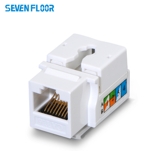 โมดูลเชื่อมต่อเครือข่าย Cat6 แบบเจาะรู 90 องศา พอร์ต <span class=keywords><strong>RJ45</strong></span> สำหรับงานเดินสาย LAN ในบ้านและสำนักงาน - Product Image 1