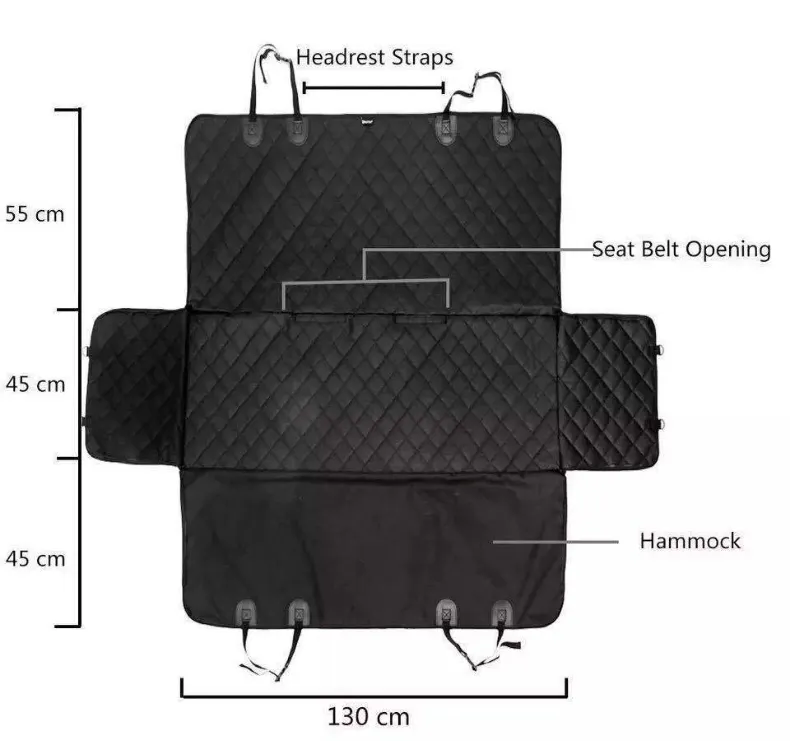 Housse de siège de voiture pour chien de compagnie en matériau Oxford de luxe Lit d'appoint avant et arrière Design amélioré pour une utilisation sur la banquette arrière