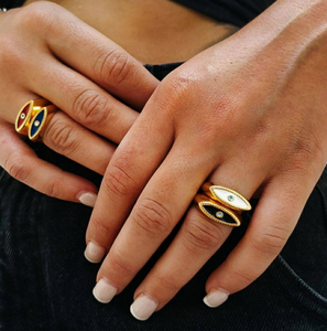 Bague pour les <span class=keywords><strong>yeux</strong></span> en gros de haute qualité en acier inoxydable 316L bague de bijoux de doigt <span class=keywords><strong>grec</strong></span> avec des <span class=keywords><strong>yeux</strong></span> turcs pour la protection - Product Image 3