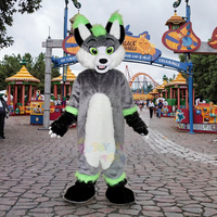 Costume de Mascotte Loup Gris Personnalisé, Tenue de Cosplay Animal de Dessin Animé pour Événements et Divertissements d'Halloween/Noël