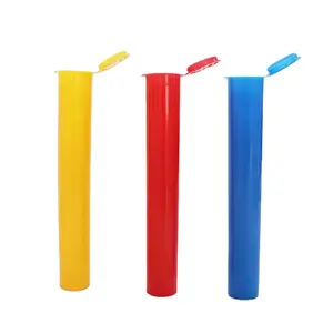 Tube d'emballage Pop Top de taille standard 98mm 109mm à l'épreuve des enfants personnalisable tube de stockage en papier cône en plastique avec logo personnalisé