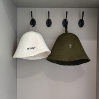 Chapeau de sauna en feutre de laine brodé avec logo personnalisé, fabricant OEM, cadeau de banya russe, chapeau de bain de luxe isolant thermiquement, casquette de spa
