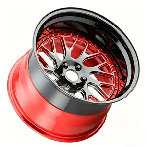 Satin Black Lip Concave 3Pcs Step Lip Look Deep Dished Super Lip 3 Piece Forged <b>Wheels</b> for Dodge Hellcat - Product Image 1