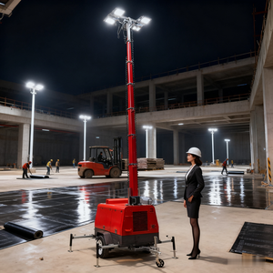 Torre de luz LED telescópica portátil con soporte de trípode, luz de trabajo ajustable en altura para obra de construcción, Camping - Product Image 5
