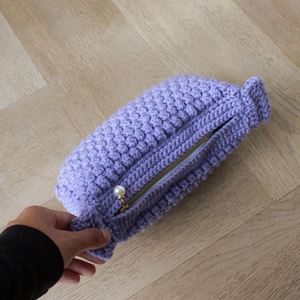 Winter Eco-Friendly Bubble Cosmetic Bag Handmade Crochet Clutch Custom Ladies Zip Travel Organizer Bags Portable Cotton <b>Storage</b> - Product Image 3
