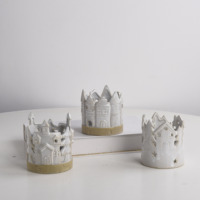 Luxus saisonale Tisch Keramik Ornamente White Star Tree Haus Dekoration Leuchten Keramik Weihnachts baum