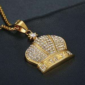 Ciondolo in oro <span class=keywords><strong>King</strong></span> <span class=keywords><strong>kong</strong></span> grande ciondolo corona ghiacciata gioielli Hip Hop ciondolo corona in acciaio inossidabile - Product Image 4
