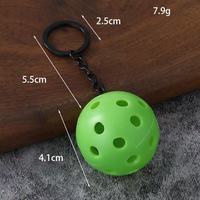 Porte-clés multi-couleurs perforé en caoutchouc, motif balle de pickleball, thème sportif, breloque de sac, mini pendentif pour sac à main et sac à dos – Vente flash