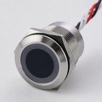 Interrupteur à capteur infrarouge étanche IP68 12VDC avec détection de mouvement PIR, bouton-poussoir de proximité, LED, marche/arrêt, réinitialisation, 19mm 22mm