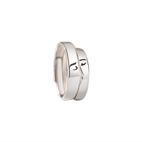 Vente en gros de bagues d'amour ouvertes ajustables romantiques pour couple en argent sterling S925 baiser avec visage humain