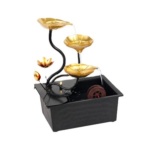 Adorno de rueda de agua para escritorio, decoración Feng Shui de hierro y plástico para sala de estar, oficina, área de recepción, paquete de una sola pieza - Product Image 5