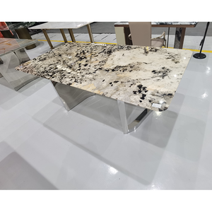 Mesa de Centro de Mármol Moderno de <span class=keywords><strong>Patagonia</strong></span> KINGS-WING, Mesa de Té Natural de Lujo para Sala de Estar, Muebles Personalizados al por Mayor, Mesa para <span class=keywords><strong>Restaurante</strong></span> - Product Image 5