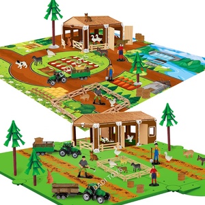 Juego de Simulación de Granja con Animales, Juguete Educativo de Plástico con Valla y Accesorios para Niños - Product Image 1