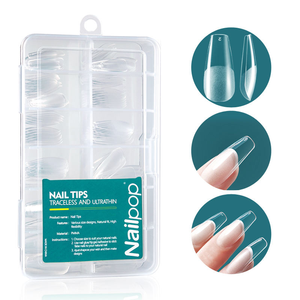 <span class=keywords><strong>Nailpop</strong></span> เล็บอะคริลิคทรงโลงทรงก่อน120ชิ้นแบบครึ่งด้านคลุมทั้งหมด12ขนาดปลายเล็บเจลแบบนิ่มออกแบบสไตล์สำหรับนิ้ว - Product Image 1