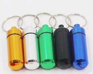 Portable Custom Logo <b>Mini</b> Aluminum Storage Cases With Keychain Novelty Design Easy Carry Pill Box - Product Image 2