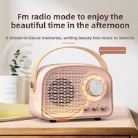 Haut-parleur portable de bureau stéréo sans fil BT5.3 avec subwoofer rétro en plastique, design esthétique, petite taille, sortie 5W