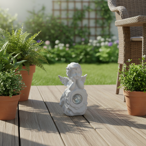 Figura de <span class=keywords><strong>Ángel</strong></span> de Resina de Alta Calidad, Adorno de Jardín con Luz LED Solar Resistente al Agua de 360 Grados, Regalo Artesanal - Product Image 2